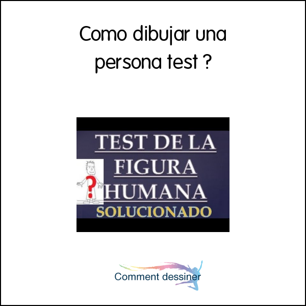 Como dibujar una persona test